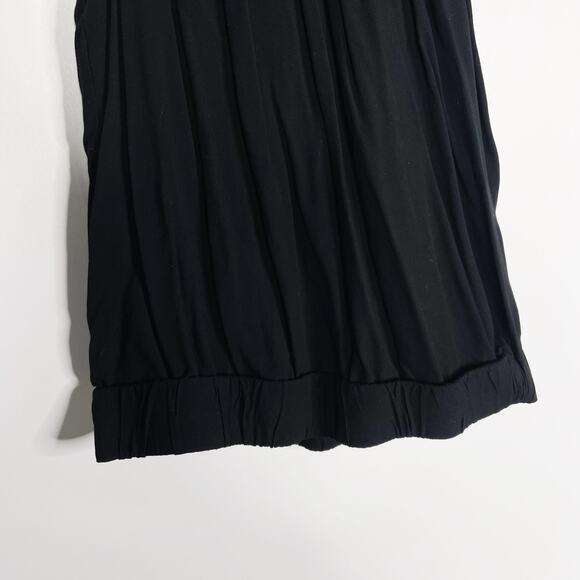 LOFT Medium M Black Cinched Tank Top Banded Hem Keyhole Back Sleeveless Knit - Picture 4 of 8